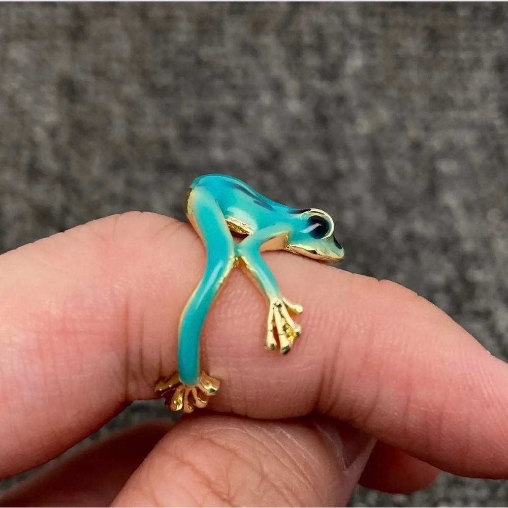 Enamel Frog Turquoise ring- Boutique-New